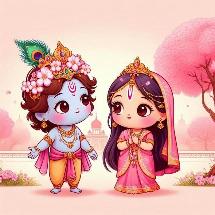 radha krishna cartoon dp peaceful spiritual dp