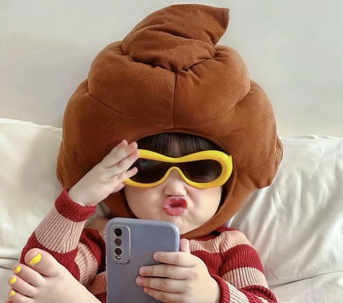 silly girl profile pose