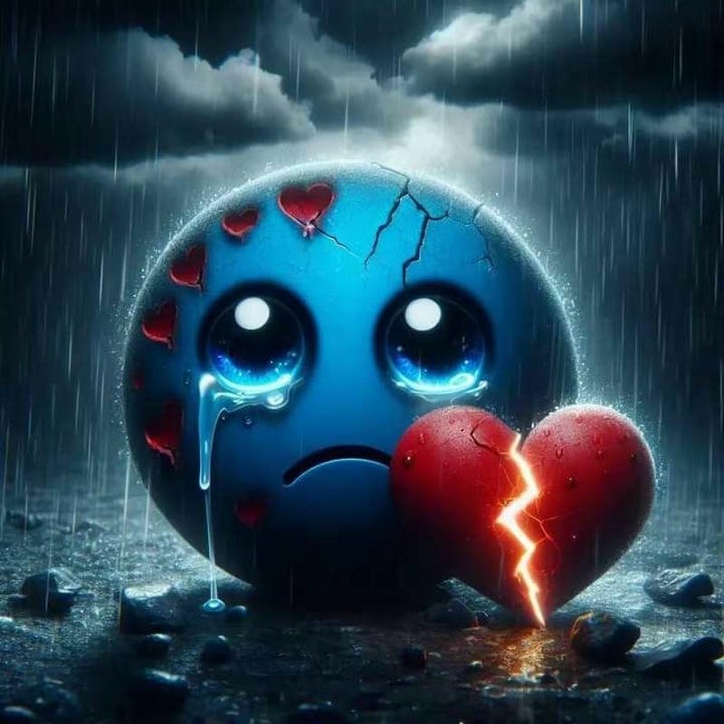 simple sad emoji dp