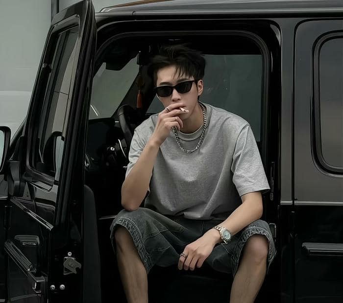 smoking boy minimal style