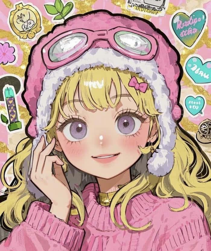 soft cartoon girl portrait