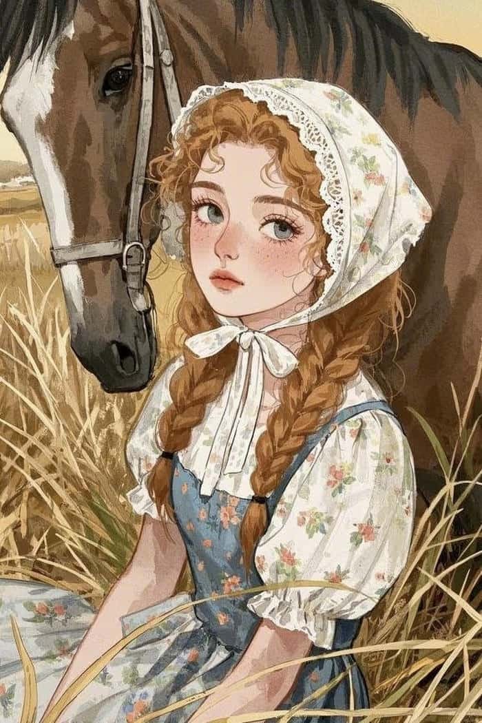 soft glow cartoon girl photo