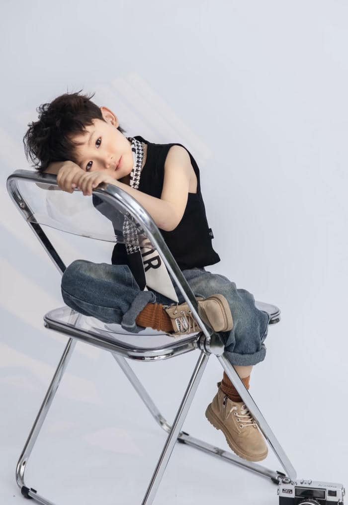 stylish baby boy smile