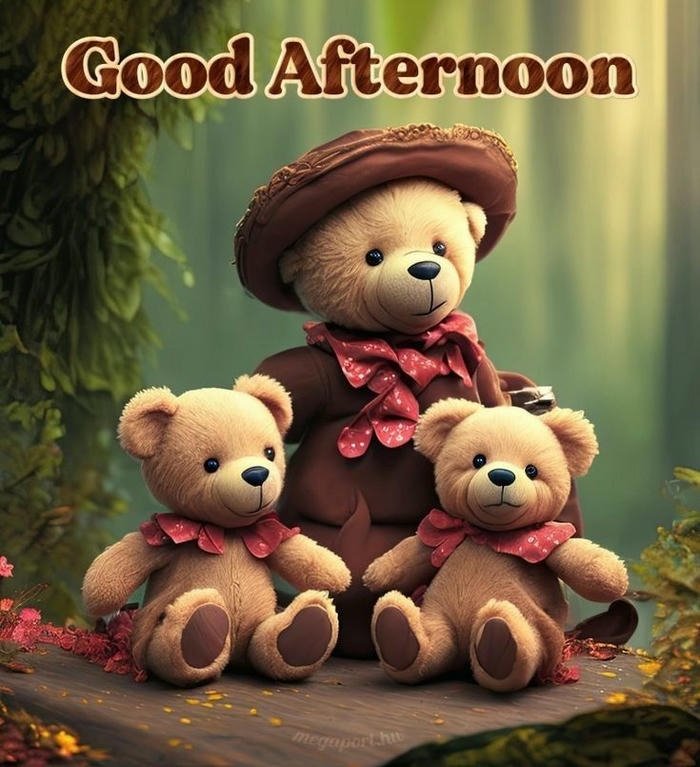 Good afternoon images love cute couple teddy bears brown
