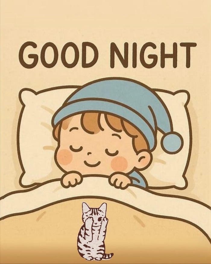 Good night my love images cartoon boy sleeping in bed