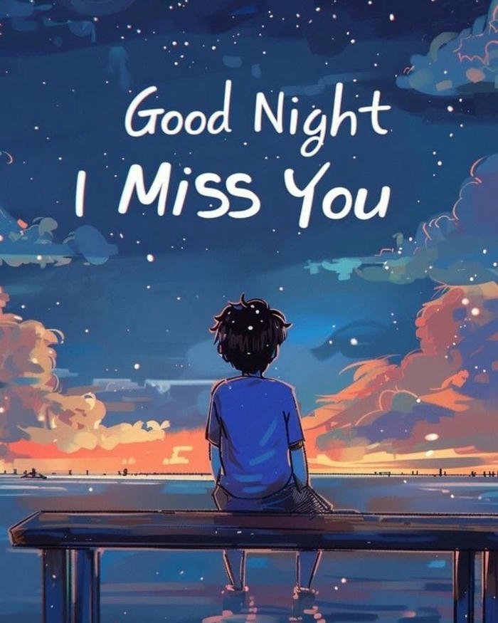 Good night my love images lonely person bench city view