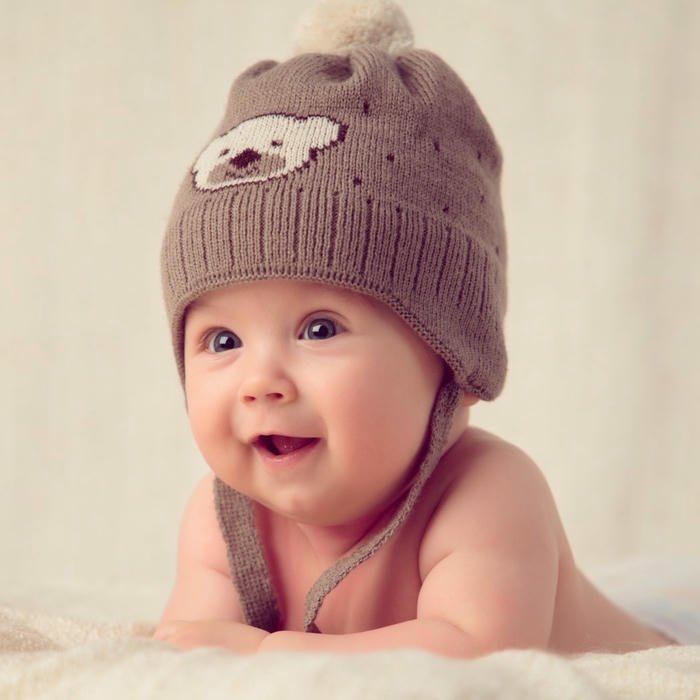 Love cute baby images brown bear hat smiling face
