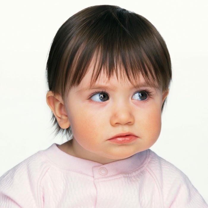 Love cute baby images girl pigtails white shirt smile