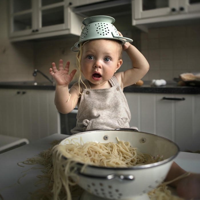 Love cute baby images kitchen pot cooking messy fun