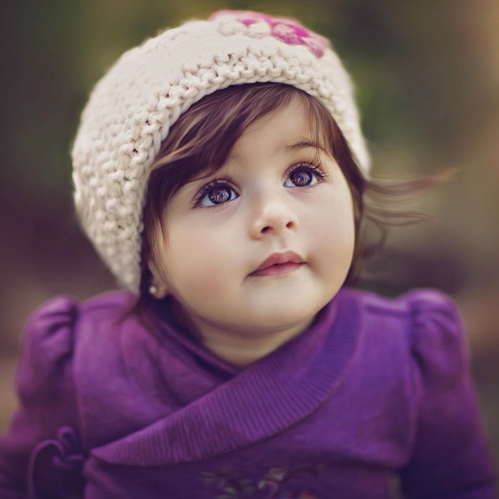 Love cute baby images purple coat knit hat winter