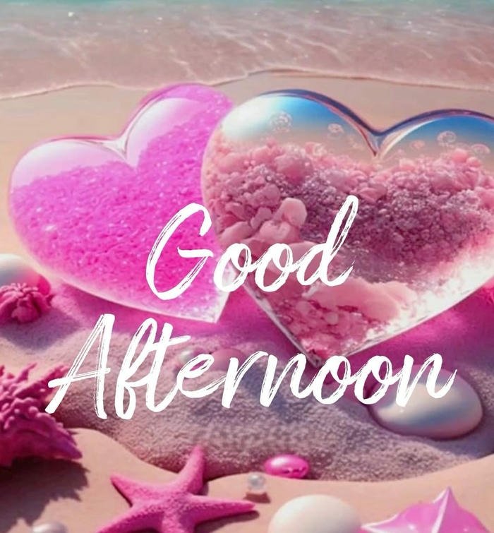 Lovely afternoon greeting sparkling pink heart design for lovers