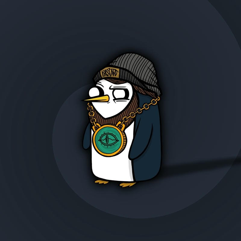 Penguin dp character in brown robe holding a lightsaber