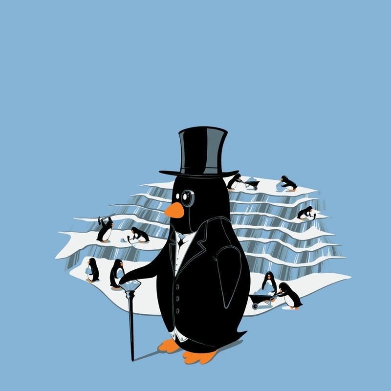 Penguin dp gentleman wearing tuxedo and monocle glasses art