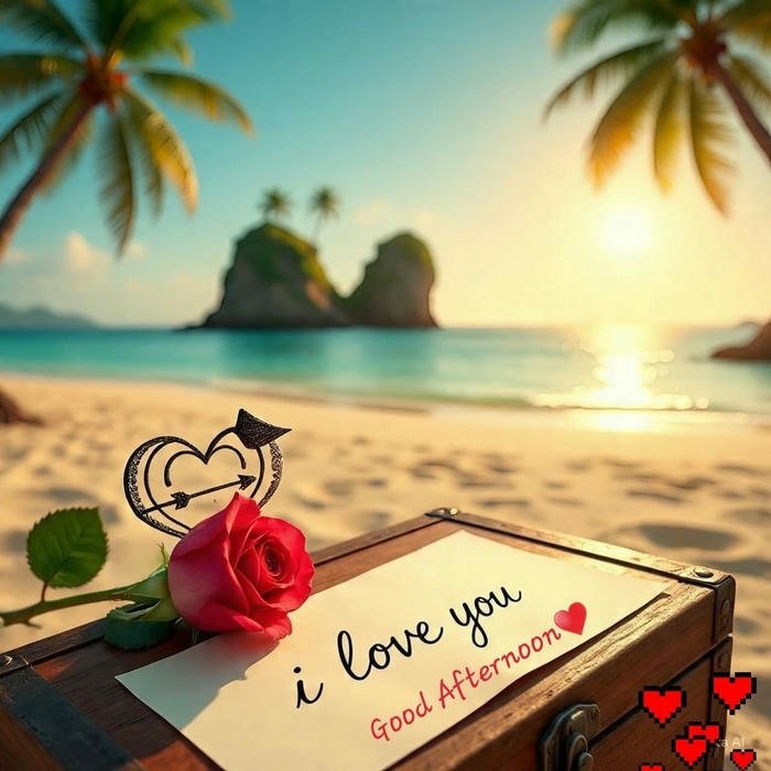 Romantic beach afternoon tropical sand view love letter vibe