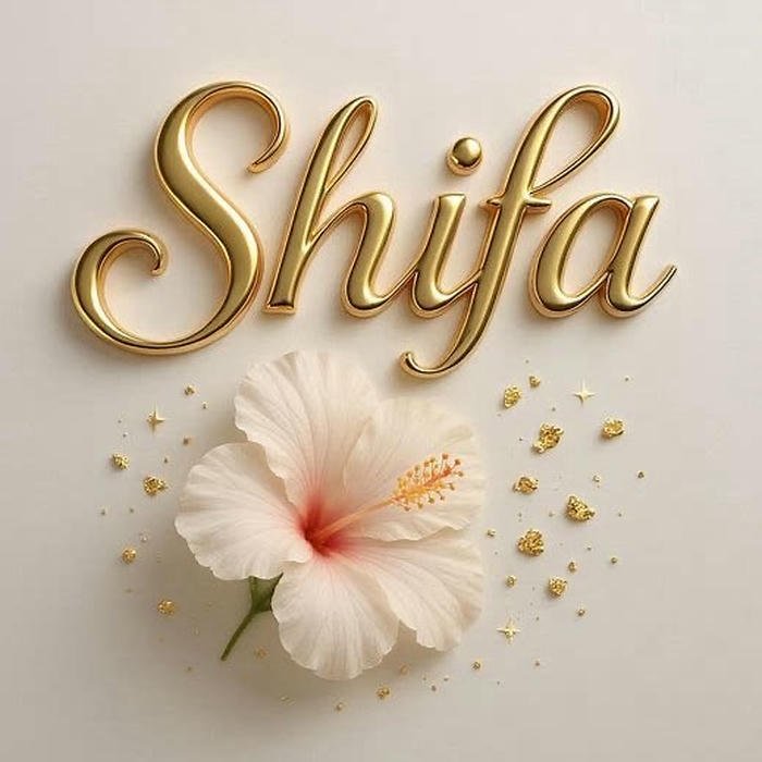 Romantic soft glow shifa name dp
