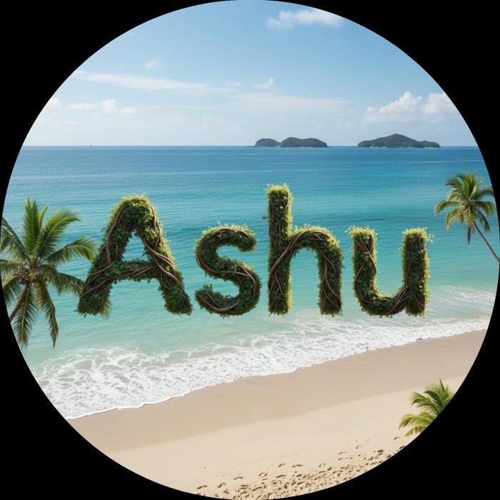 Soft beach beats for ashu name dp