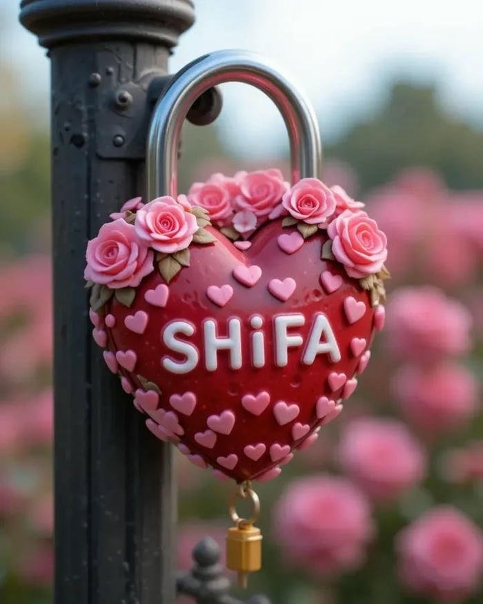 Soft pink theme shifa name dp