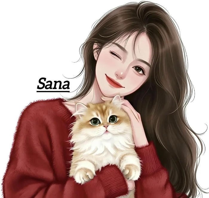 Stylish profile shot sana name dp