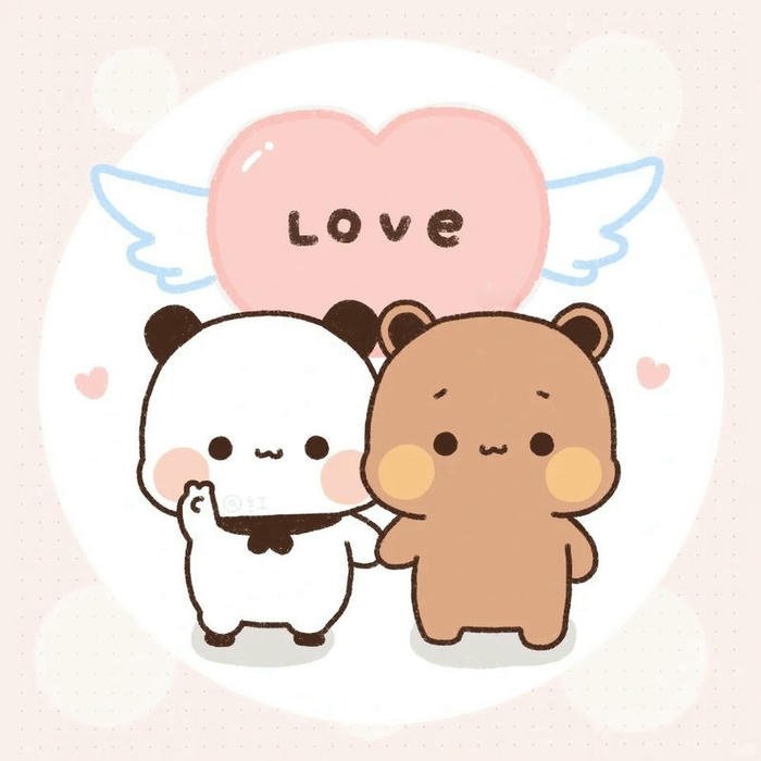 Two bears hugging with pink love heart cute love images.