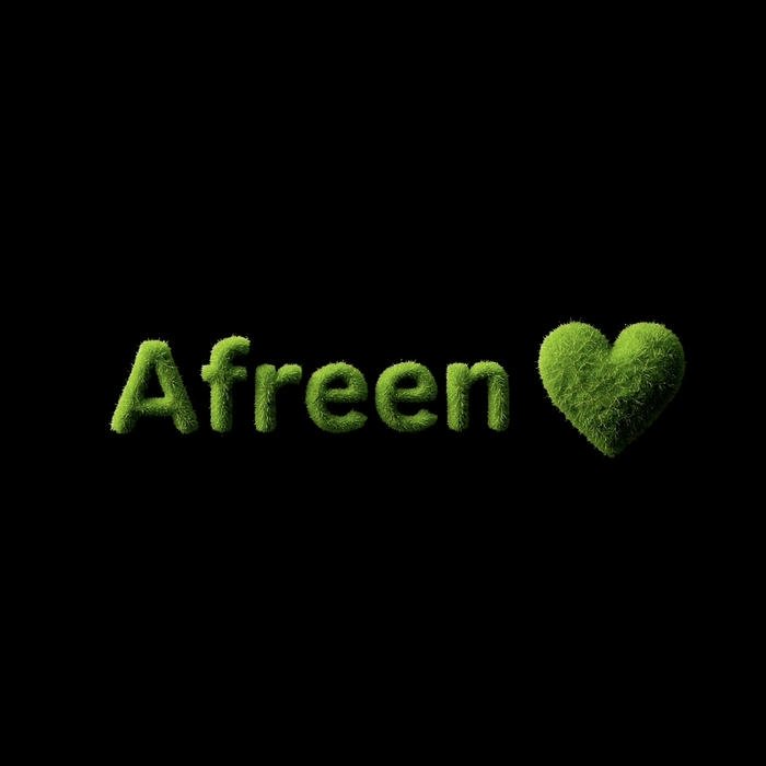 afreen name dp looks like an heart green