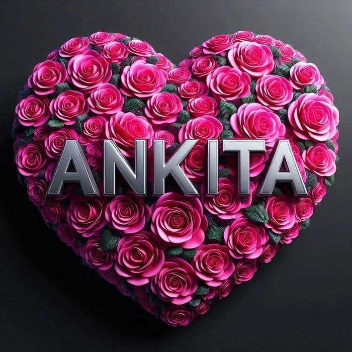 ankita name dp with a rose heart