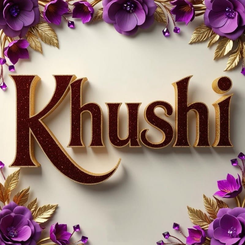 bright pastel blossom typography khushi name dp