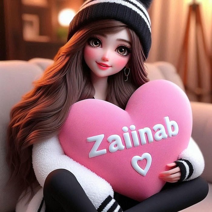 frosted light zainab name dp look