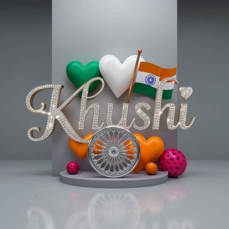 gentle golden shine text khushi name dp magic