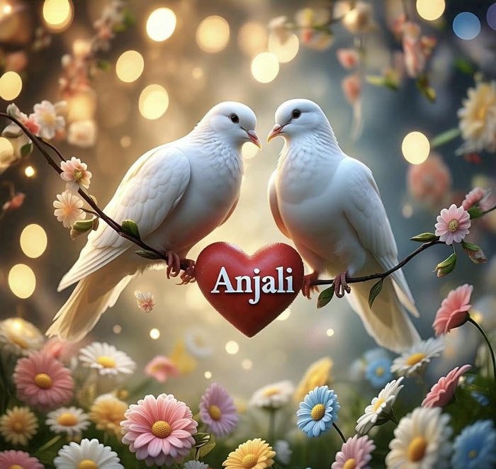 glowing princess anjali name dp in dreamy style