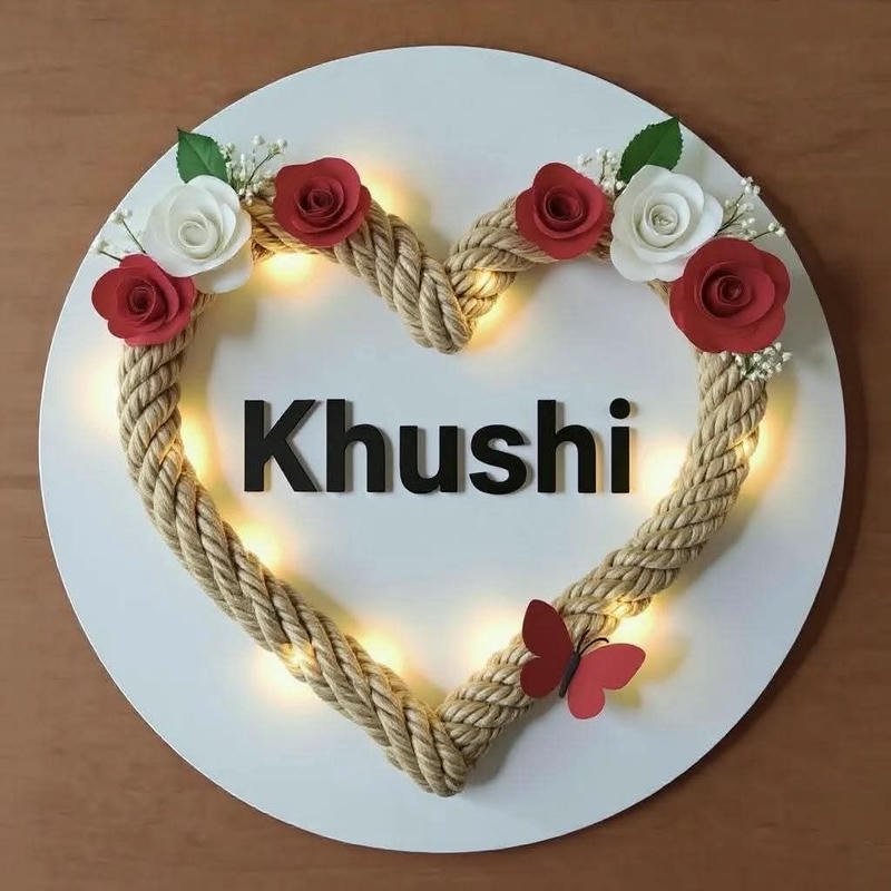 soft heart reflection khushi name dp art