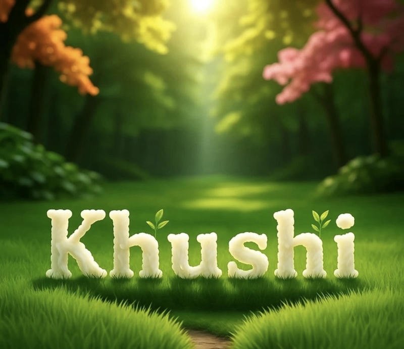 sunset gradient floral typography khushi name dp
