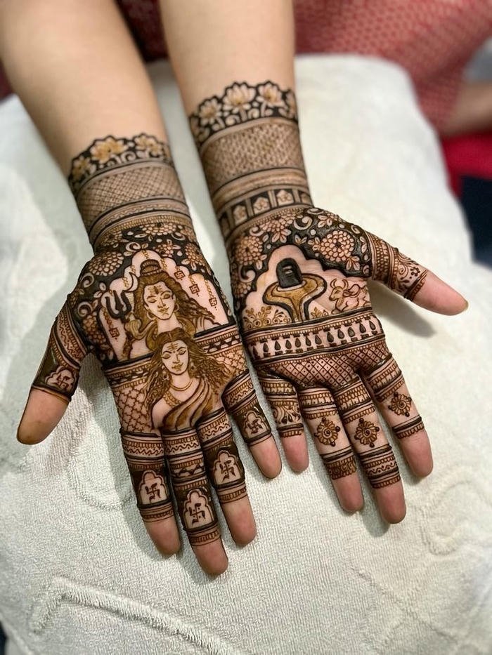 Artistic henna design reflecting teej spirit