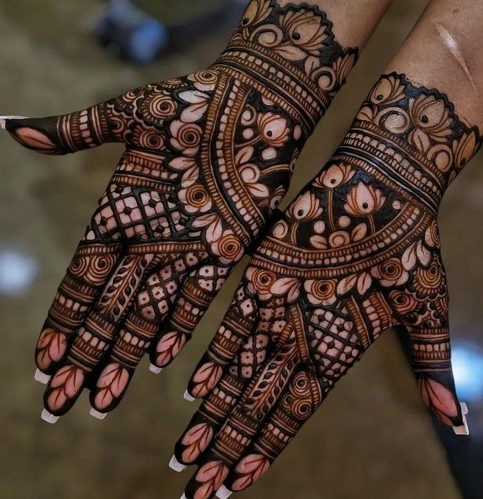 Creative mehndi illustration inspired by teej