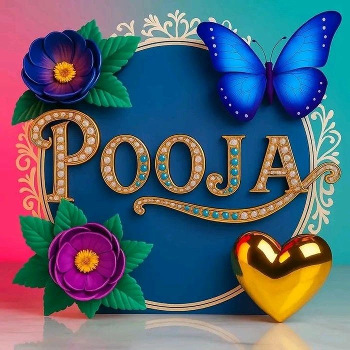 Creative profile concept for pooja name dp