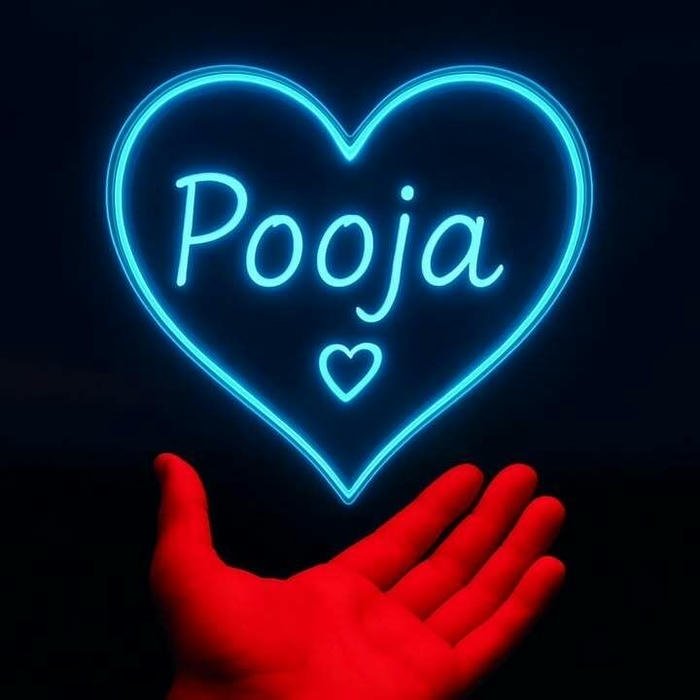 Cute portrait pooja name dp with hearts