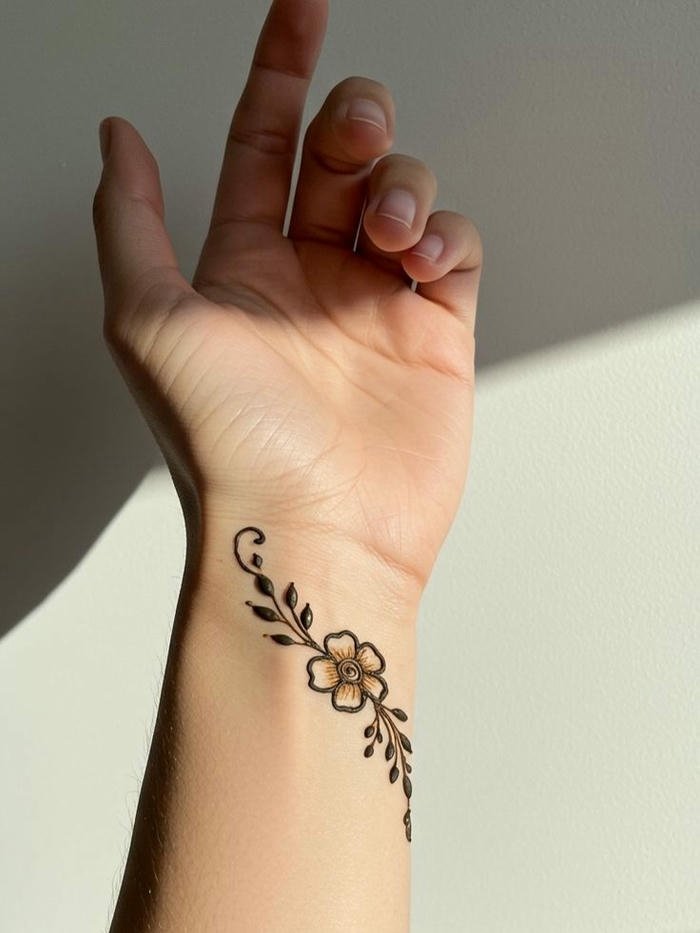 Delicate henna style emphasizing subtle visual harmony