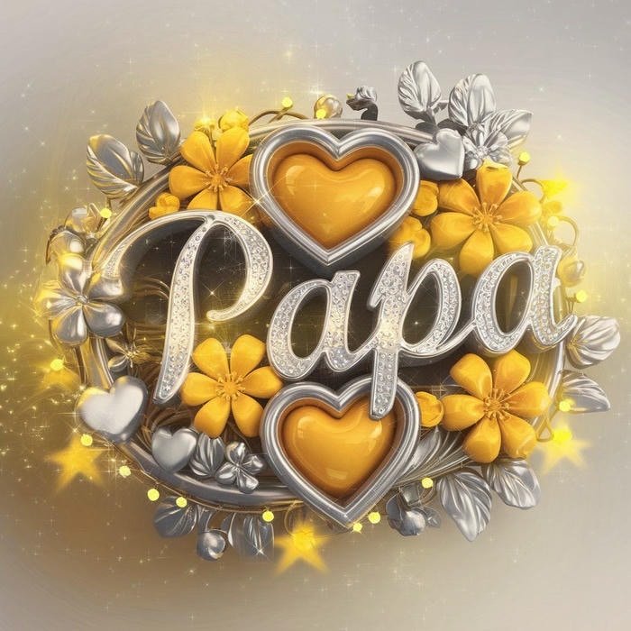 Golden glow effect Papa name dp