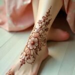 Light leg henna design with smooth outlines