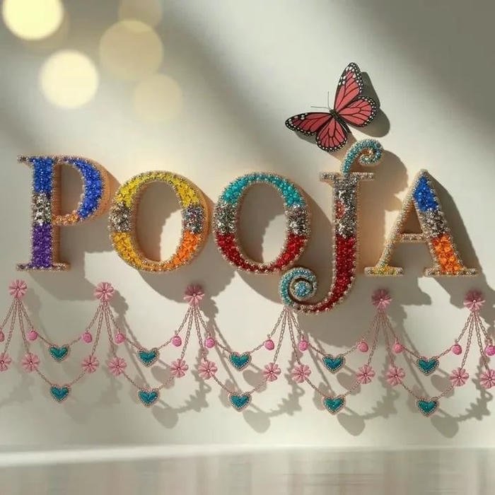 Pooja name dp soft glow natural pose