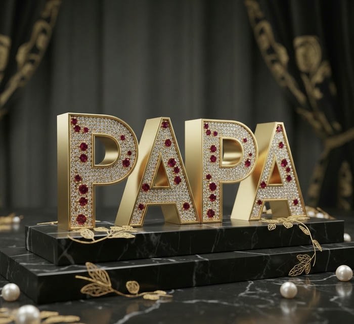 Sleek monochrome theme Papa name dp