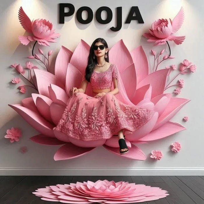 Soft tones create balance in pooja name dp