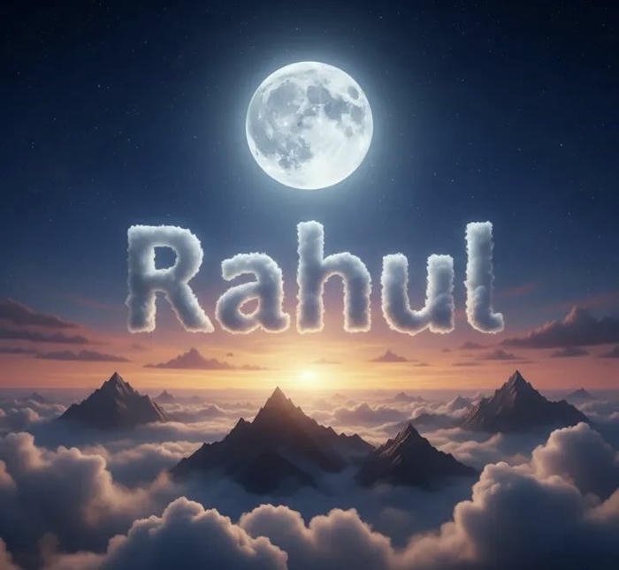 Warm tones portrait designed for rahul name dp