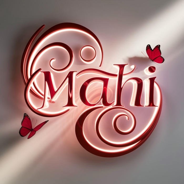 elegant cursive letter design mahi name dp