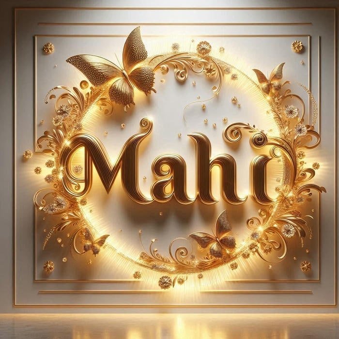 mahi name dp classy golden text design