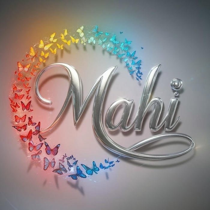 mahi name dp with butterfly aesthetic