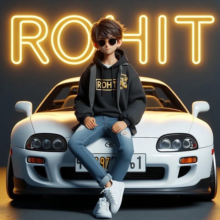 minimal black aesthetic rohit name dp look