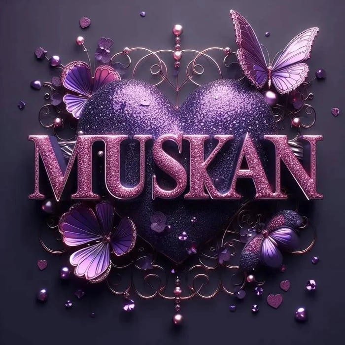 muskan name dp glowing with inner hush