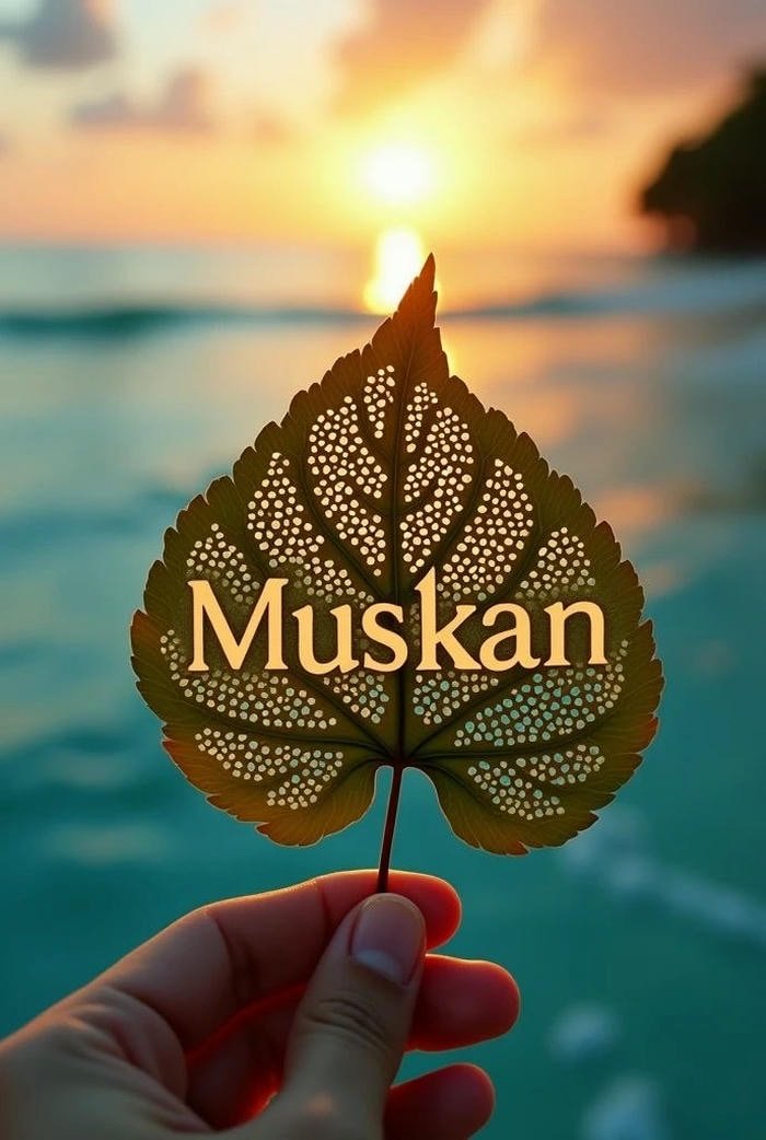 muskan name dp woven with silver calm