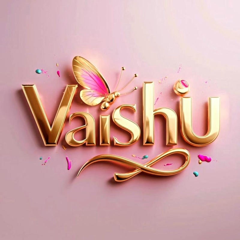 Aesthetic Vaishu name dp with minimal style