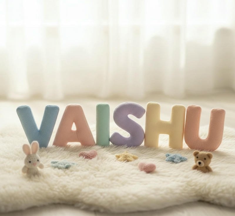 Artistic Vaishu name dp modern design idea